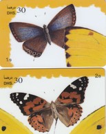 11557 N°. 2 CARDS EMIRATI ARABI UNITI - FARFALLE - USATE - Emirati Arabi Uniti
