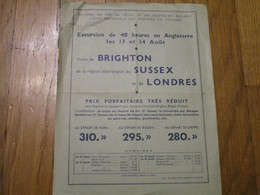 Chemins De Fer De L'Etat Et Du Southern Railway - Excursion De 48 Heures En Angleterre Les 13 Et 14 Aout - Europa