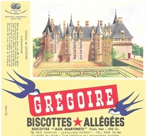 Buvard  Marque  Alimentaire  Biscottes  GREGOIRE  Château  De  LANGEAIS  ( 37 ) - Colecciones & Series