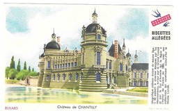 Buvard  Ville, Marque  Alimentaire  Biscottes  GREGOIRE  Château  De  CHANTILLY  ( 60 ) - Collections, Lots & Series