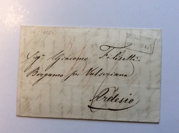 BELLINZONA 1854 (Tessin TI) Brief > ARDESIO Via Bergamo Per VAL SERIANA (Schweiz Lettera Cover Lombardia Italia Italy - Storia Postale