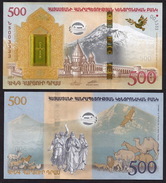 ARMENIA 500 DRAM 2017 UNC NOAH'S ARK COLLECTOR COMMEMORATIVE BANKNOTE IN FOLDER - Armenië