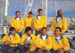 Whitbread 1993-1994 - Equipage Du Bateau La Poste Skipper Par Daniel Mallé - Carte Non Circulée - Vela