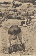 CARTE POSTALE ORIGINALE ANCIENNE : BLONVILLE SUR MER BAIGNEUSES EFFET DE LUNE EN PLEIN MIDI PIN UP EROTIC  CALVADOS (14) - Pin-Ups