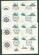 AAT  1980 Ships III, Base Set 4x FDC Davis 11/01/82, Mawson 25/11/81 Casey 25/01/82, Macquarie 21/10/81 - FDC