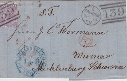 ANGLETERRE 1869 LETTRE DE LONDRES POUR WISMAR - Brieven En Documenten