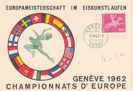 HELVETIA - SUISSE - CP GENEVE 1962 CHAMPIONNATS D'EUROPE - GENEVE 3.III.62   / 2 - Figure Skating