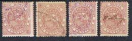 Cuatro Sellos Fiscal Postal, Timbre Movil 10 Cts 1897, VARIEDAD Salto Peine º - Steuermarken/Dienstmarken