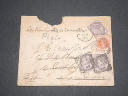 GRANDE BRETAGNE - Enveloppe De Londres Pour Londres , Redirigé Vers La France En 1890 - L 12982 - Storia Postale