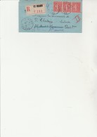 LETTRE RECOMMANDEE  AFFRANCHIE N°199 -BANDE DE 3 -CAD LE MANS -SARTHE 1928 - 1921-1960: Période Moderne