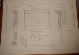 Plan De Fermeture De Magasins En Tôle. Système à Lames Verticales Et à Vis. 1860 - Public Works
