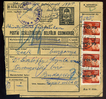 HUNGARY BÁCSBOKOD 1946. Inflation Parcel Card - Parcel Post