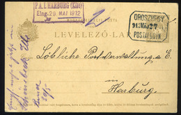 HUNGARY ROMANIA  OROSZHEGY / Dealu 1912. Díjjegyes Levlap, Szép Postaügynökségi Bélyegzéssel - Used Stamps