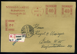 89339 BUDAPEST 1929. Ajánlott, Francotyp Céges Levél Berlinbe Küldve, Ritka Darab! - Used Stamps