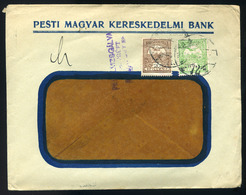 89390 BUDAPEST 1915. Cenzúrázott Banklevél, Céglyukasztásos Bélyegekkel Svájcba Küldve - Used Stamps