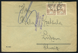 89391 BUDAPEST 1915. Cenzúrázott Szekula Levél, Céglyukasztásos Bélyegekkel Svájcba Küldve - Used Stamps