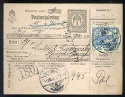 ZÓLYOM 1919.03. Postage Stamp With A Hradzsin Stamp, "surviving" Stamping To Tótpróna, Vorlaufer! - Covers & Documents