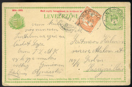 SLOVAKIA HUNGARY  AJNÁCSKŐ / Hajnáčka 1917. Kiegészített , Hadisegély Díjjegyes Lap Kisújszállásra Küldve - Gebruikt