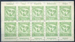 89469 AVIATIKA  1932  Giustizia Per L'Ungheria Irredenta Levélzáró , Komplett Kisív - Unused Stamps