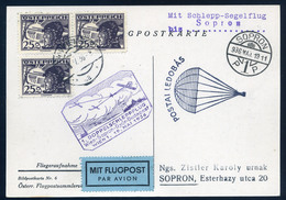 89522 AUSZTRIA 1936.Első Páros Vontató Repülés Légi Levlap Sopronba Küldve / AUSTRIA 1936.  Special Flight Airmail Card - Andere & Zonder Classificatie