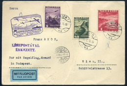 89523 AUSZTRIA 1936.Első Páros Vontató Repülés Légi Levél Budapestre Küldve / AUSTRIA 1936.  Special Flight Airmail Cove - Other & Unclassified