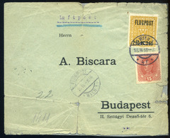 AUSTRIA EARLY AIRMAIL COVER TO BUDAPEST - Other & Unclassified