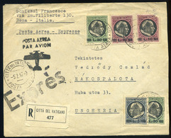 VATICAN 1947. Rare Air Mail Sent To Budapest (1 Stamp, Corner Error) - Covers & Documents