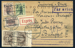 POLAND 1924. Express Airmail Card Sent To Budapest, Decorative, Rare! - Lettres & Documents