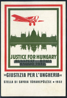 89511 1932. Justice For Hungary , Irredenta Képeslap - Hungary