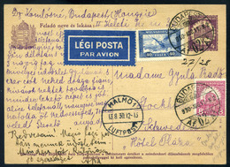 89460 BUDAPEST 1930. Kiegészített , Légi Díjjegyes Levlap Svédországba Küldve - Used Stamps