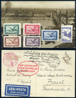 89544 BUDAPEST 1930. Dekoratív Zeppelin Légi Képeslap Svájcba Küldve - Used Stamps