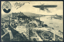 89608 BUDAPEST 1909. Bleriot Gépe Budapest Felett, Régi Képeslap - Hongarije