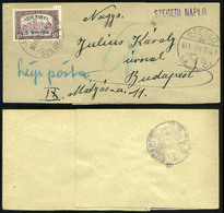 89702 SZEGED (!) 1921.01.28.Légi Címszalag Budapestre Küldve , Téves Bélyegző Beállítással (február Január Helyett). Ism - Gebruikt