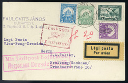 89588 1927 Légi Levél Drezdába Piros Légi Irányító Bélyegzéssel / Airmail Cover To Dresden With Rot 'BUDAPEST-DRESDEN' A - Used Stamps