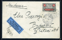 SWITZERLAND 1928. Decorative Air Mail Lausanne - Zürich -Budapest - Andere & Zonder Classificatie
