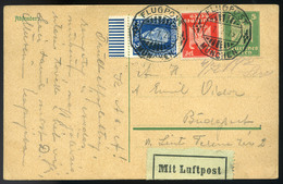 GERMANY 1925. Decorative Air Mail Card Sent To Budapest - Brieven En Documenten