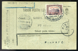 89622 BUDAPEST 1920.Légi Levlapl Szombathelyen Keresztül  Pinkafőre Küldve , Rákosi Repülő Nap Alk. Bélyegzéssel - Used Stamps