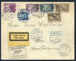 89512 BUDAPEST 1926. Légi Levél Ikarusz Bélyegekkel Grazba Küldve, Bécsben újra Bérmentesítve, Grazban Portózva! Érdekes - Used Stamps