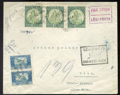 89631 BUDAPEST 1924. (13.dsz) Légi Levél  Madonna-Ikarusz Előoldali Bérmentesítéssel Bécsbe Küldve. Jó Darab! - Used Stamps