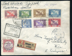 89651 BUDAPEST 1925. (13 Dsz) Ajánlott Légi Levél Bécsbe Küldve Madonna-Ikarusz- Bérmentesítéssel - Used Stamps