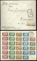 89721 BUDAPEST 1924. Dekoratív Ikarusz Bélyeges Bérmentesítésű Ajánlott Légi Levél Svájcba Küldve - Used Stamps
