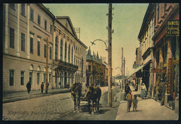 89862 KAPOSVÁR 1913. Fő Utca, üzletek, Régi  Képeslap  /  KAPOSVÁR 1913 Main St. Vintage Picture Postcard - Hungary