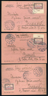 89978 SZOMBATHELY 1920. 12.18-21. 3db Légi Levelezőlap Budapestre Küldve  /  SZOMBATHELY 1920.12.18-21. 3 Airmail Letter - Gebruikt