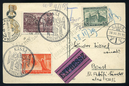 89935 KASSA 1938. Irredenta Expressz Visszatérés Képeslap Budapestre Küldve  /  KASSA 1938 Irredenta Express Military Vi - Used Stamps