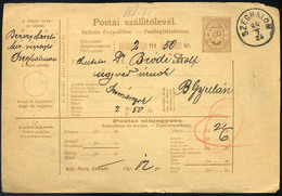 90025 SZEGHALOM 1888. Postai Szállítólevél Gyulára Küldve - Used Stamps