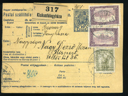 90042 KISKUNFÉLEGYHÁZA 1919. Csomagszállító Kispestre Küldve - Used Stamps