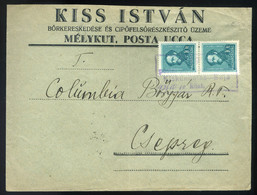 90020 MÉLYKÚT 1936. Céges Levél, Lila Kiskunhalas-Baja Jegyzékelő Menete, Mozgóposta Bélyegzéssel Csepregre Küldve - Used Stamps