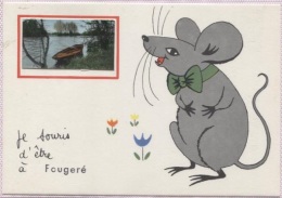 CPSM - ILLUSTRATION DE PREISSAC - Thème ANIMAL Souris - Vue De FOUGERE - Edition F.L. - Preissac