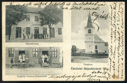 90150 HÉJJASFALVA / Vânători 1914. Régi Képeslap, Vasútállomás,üzlet / Héjjasfalva With Railway Station And The Grocery - Hungary