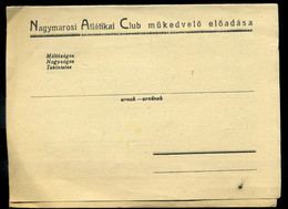 90505a NAGYMAROS 1935. Nagymarosi Atlétikai Club Műkedvelő Előadása, Régi Meghívó - Unclassified